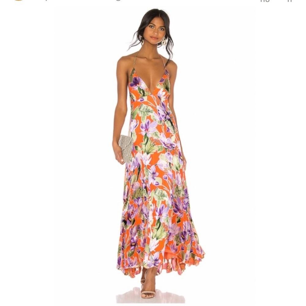 Alice + Olivia Hetty Halter Maxi Dress.